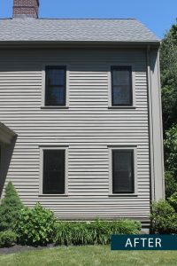 Newly installed double-hung windows