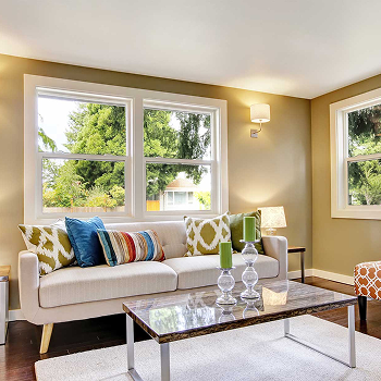 windows inside of a living room